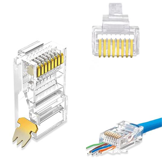 CAT5e UTP 8P8C RJ45 Modular Plug Pass Through Type