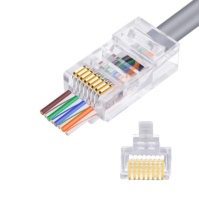 CAT5e UTP 8P8C RJ45 Modular Plug Pass Through Type