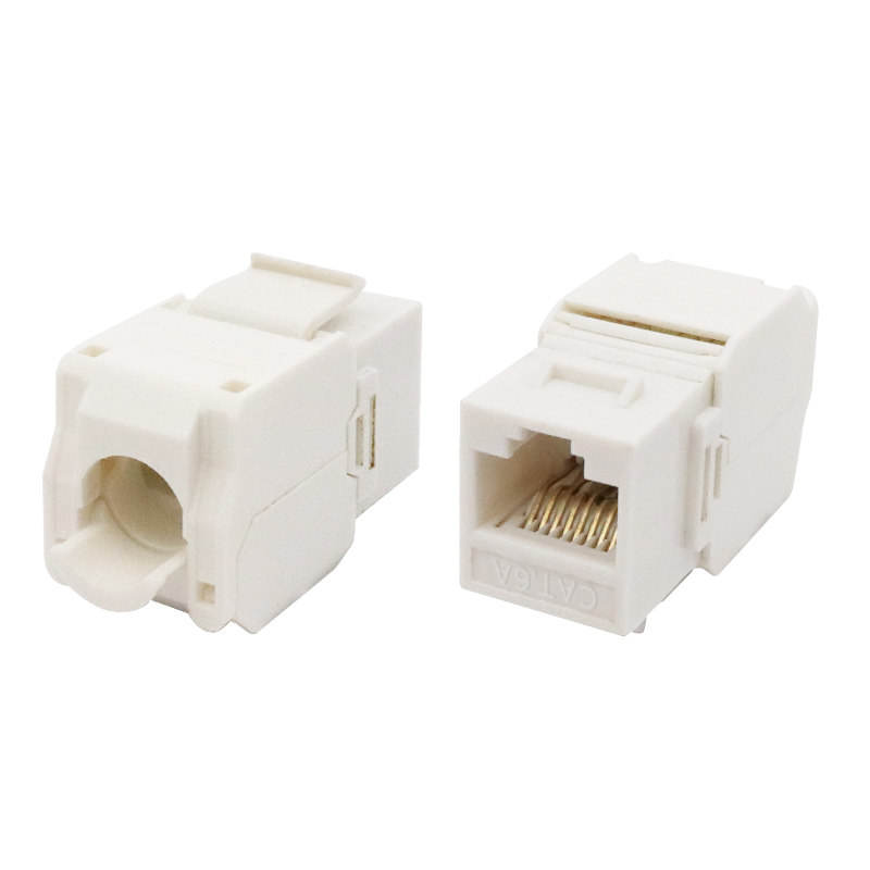 CAT6A Unshielded 180 Degree Toolless Keystone Jack