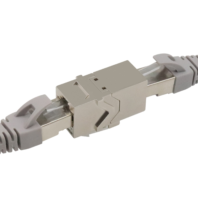 CAT6A STP 180 Degree RJ45 Female Keystone Jack Inline Coupler