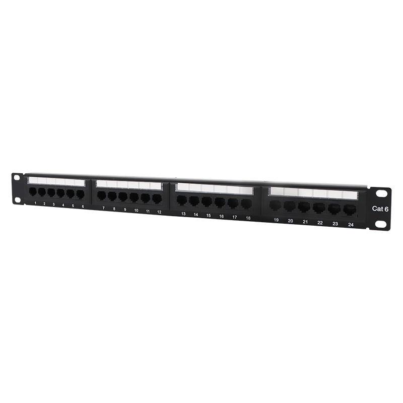 19''1U 24 Port CAT6 UTP Punch Down Patch Panel with Cable Manager