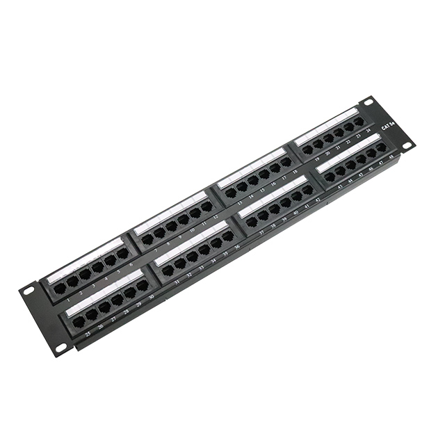 19''2U 48 Port CAT5e UTP Punch Down Patch Panel with Cable Manager