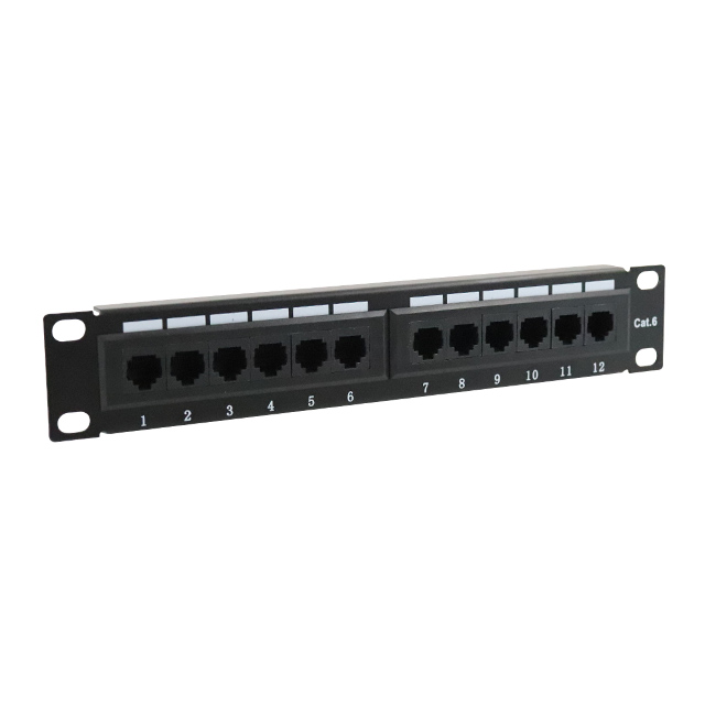 10''1U 12 Port CAT6 UTP Punch Down Patch Panel