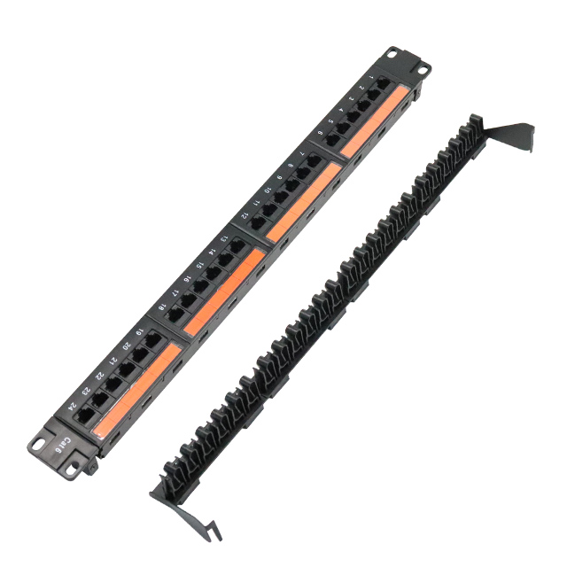 New 19''1U 24 Port CAT6 UTP Punch Down Patch Panel with Cable Manager