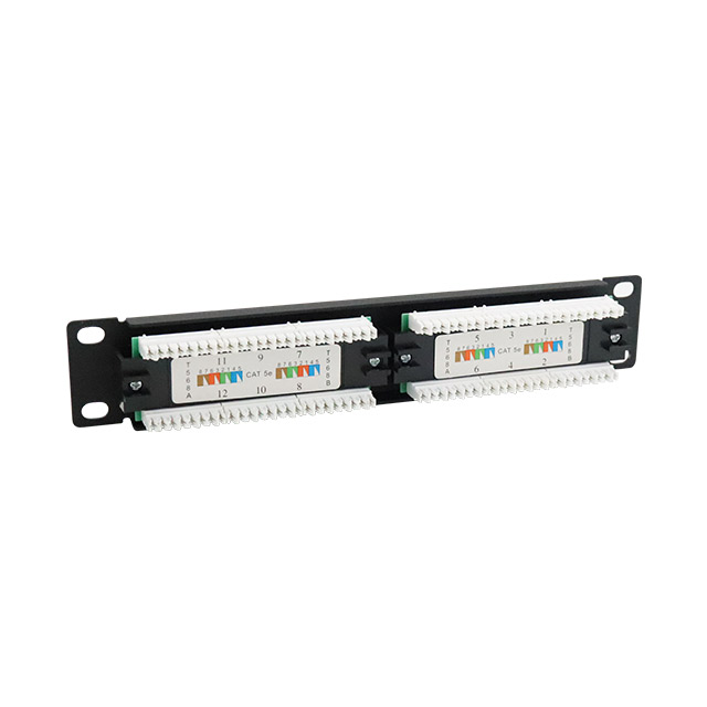 10''1U 12 Port CAT5e UTP Punch Down Patch Panel