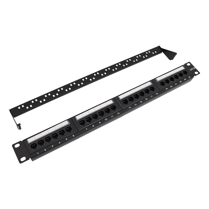 19''1U 24 Port CAT5e UTP Punch Down Patch Panel with Cable Manager