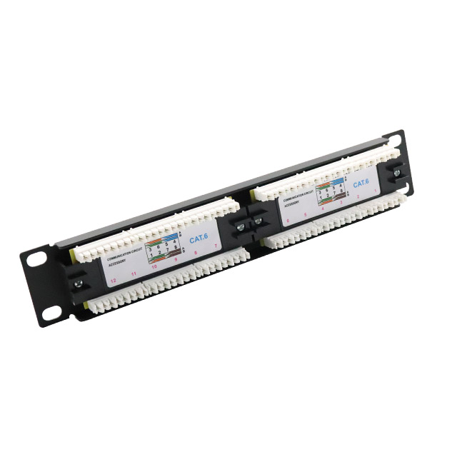 10''1U 12 Port CAT6 UTP Punch Down Patch Panel