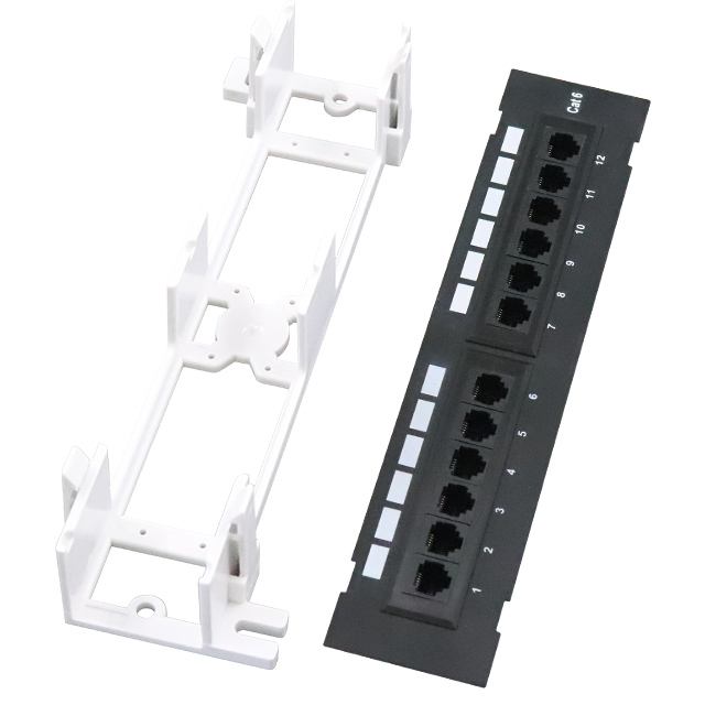 Wall Mounted 10''1U 12 Port CAT6 UTP Punch Down Patch Panel