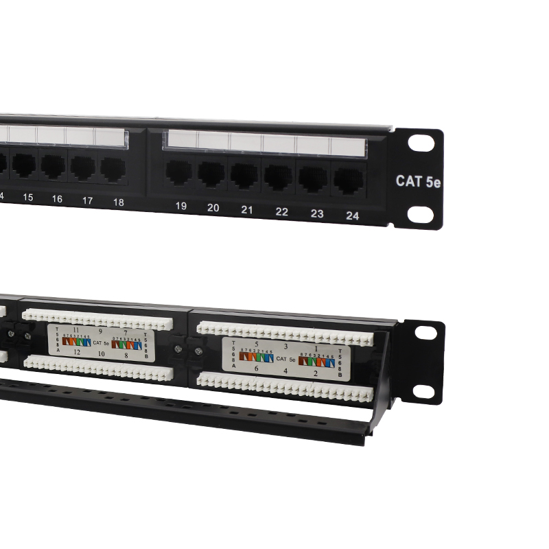 19''1U 24 Port CAT5e UTP Punch Down Patch Panel with Cable Manager