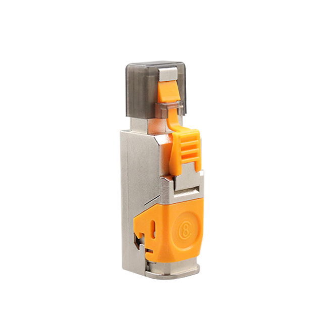 Does the RJ45 field termination plug require specialized tools to install?